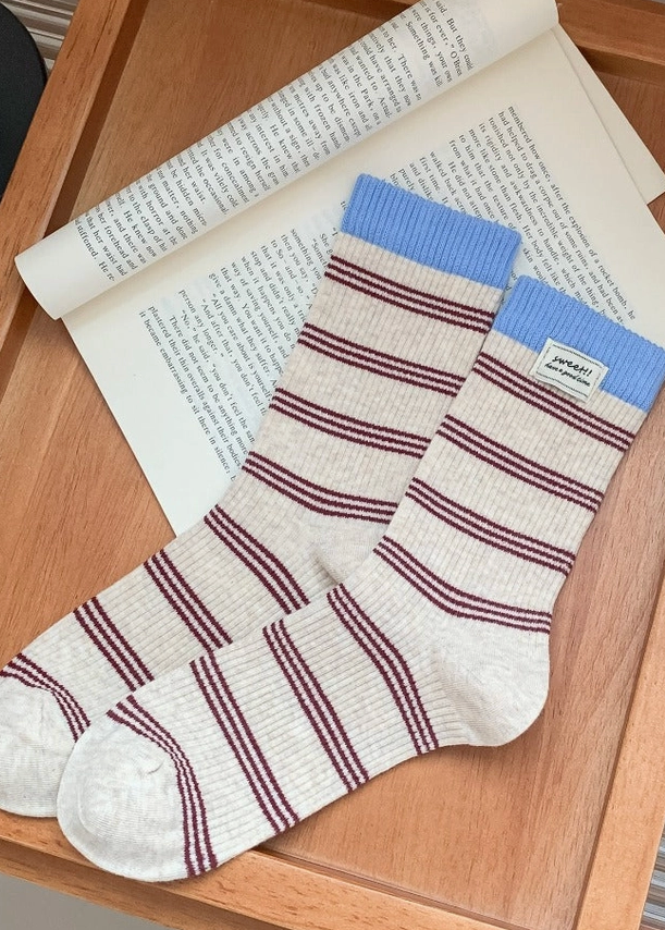 Stripe Crew Socks-Assorted