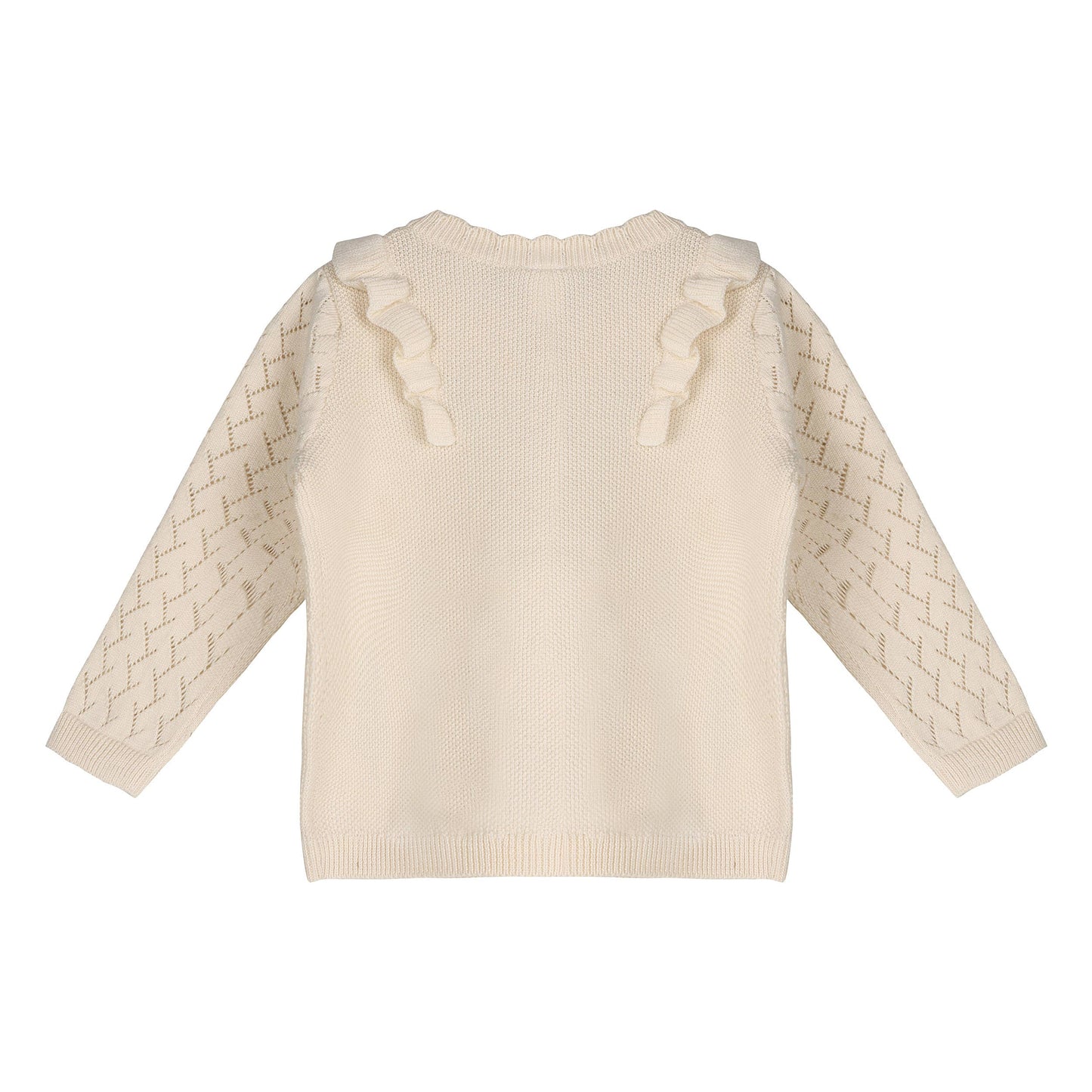 Ruffle Floral Embroidered Baby Sweater Cardigan