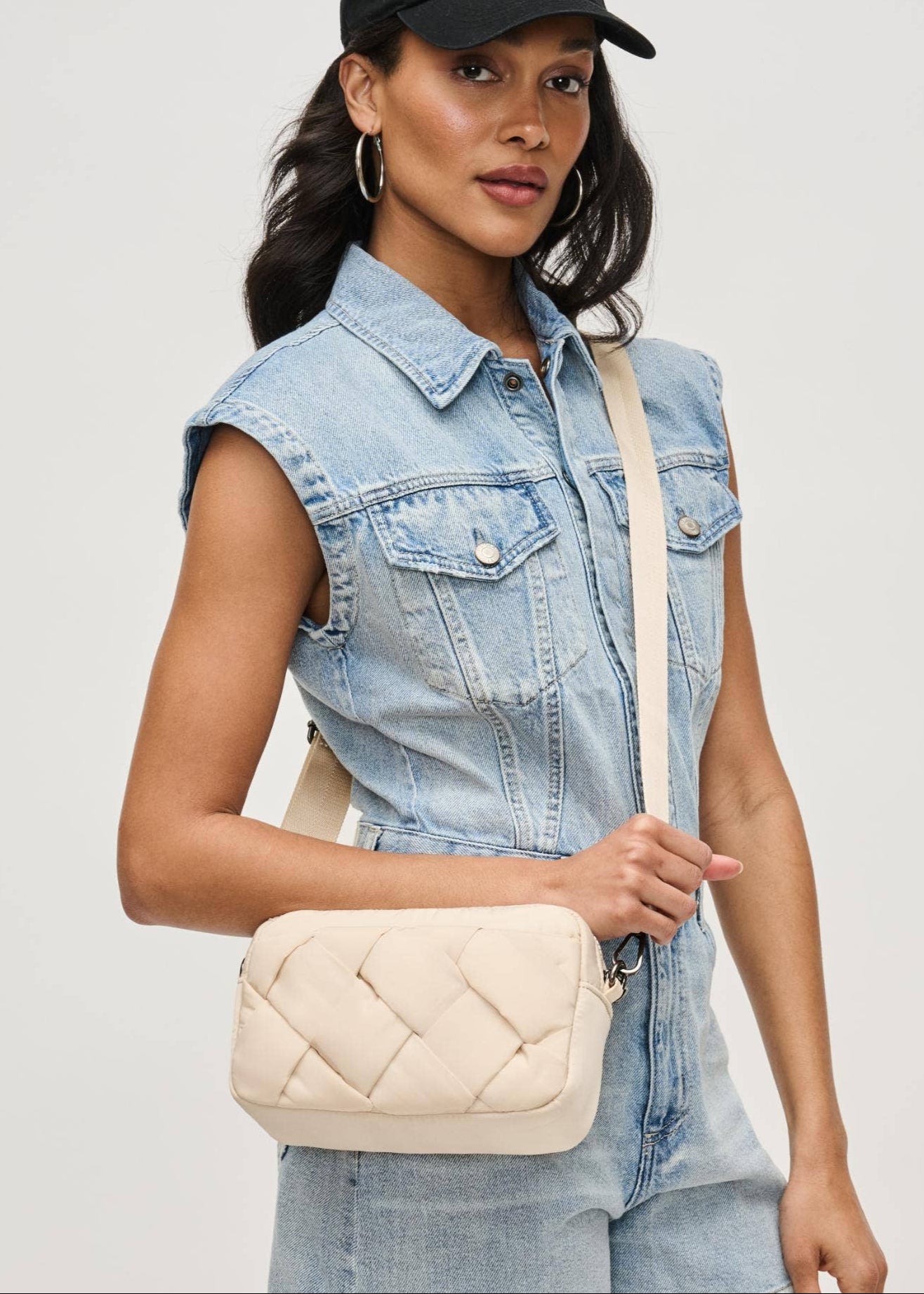 Woven Crossbody: Cream