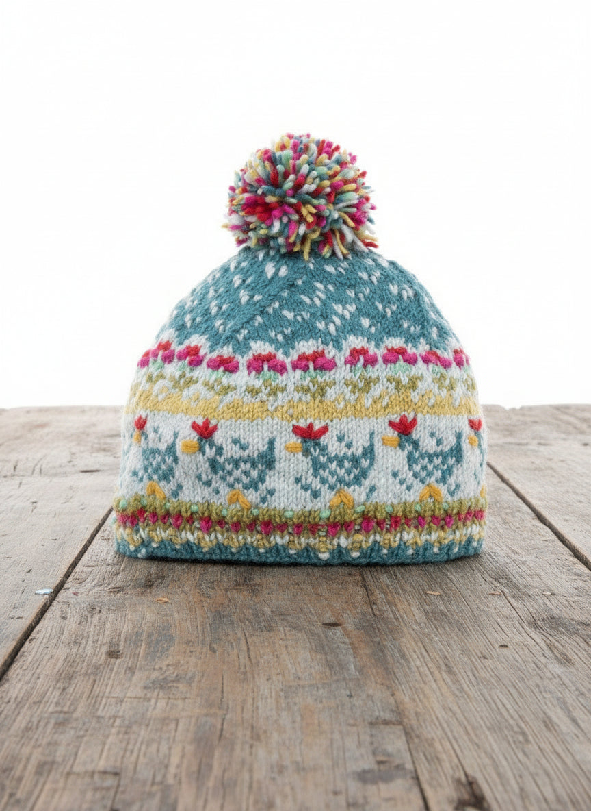 Heirloom Hen Hat: Teal