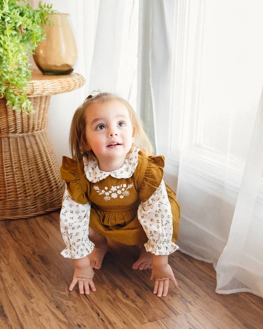 Corduroy Pinafore Dress Set 6-12months