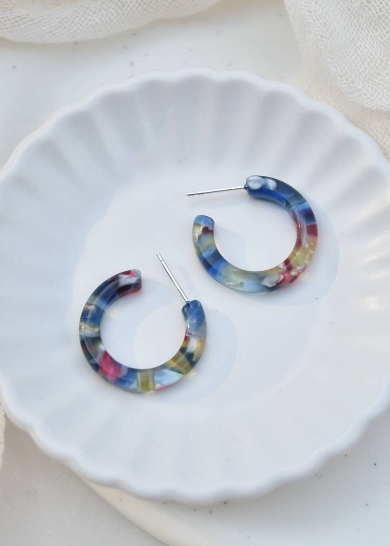 Stained Glass Mini Hoop Earrings