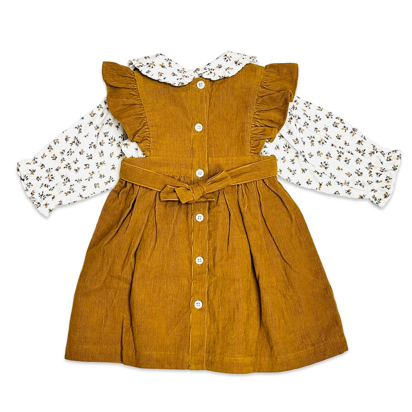 Corduroy Pinafore Dress Set 6-12months
