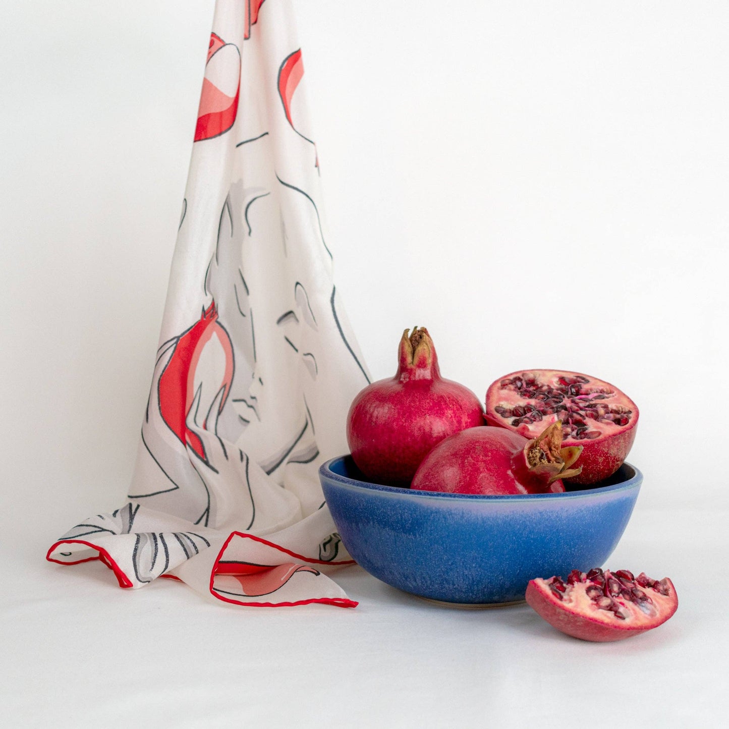 Persephone Silk Hand Printed Small Scarf