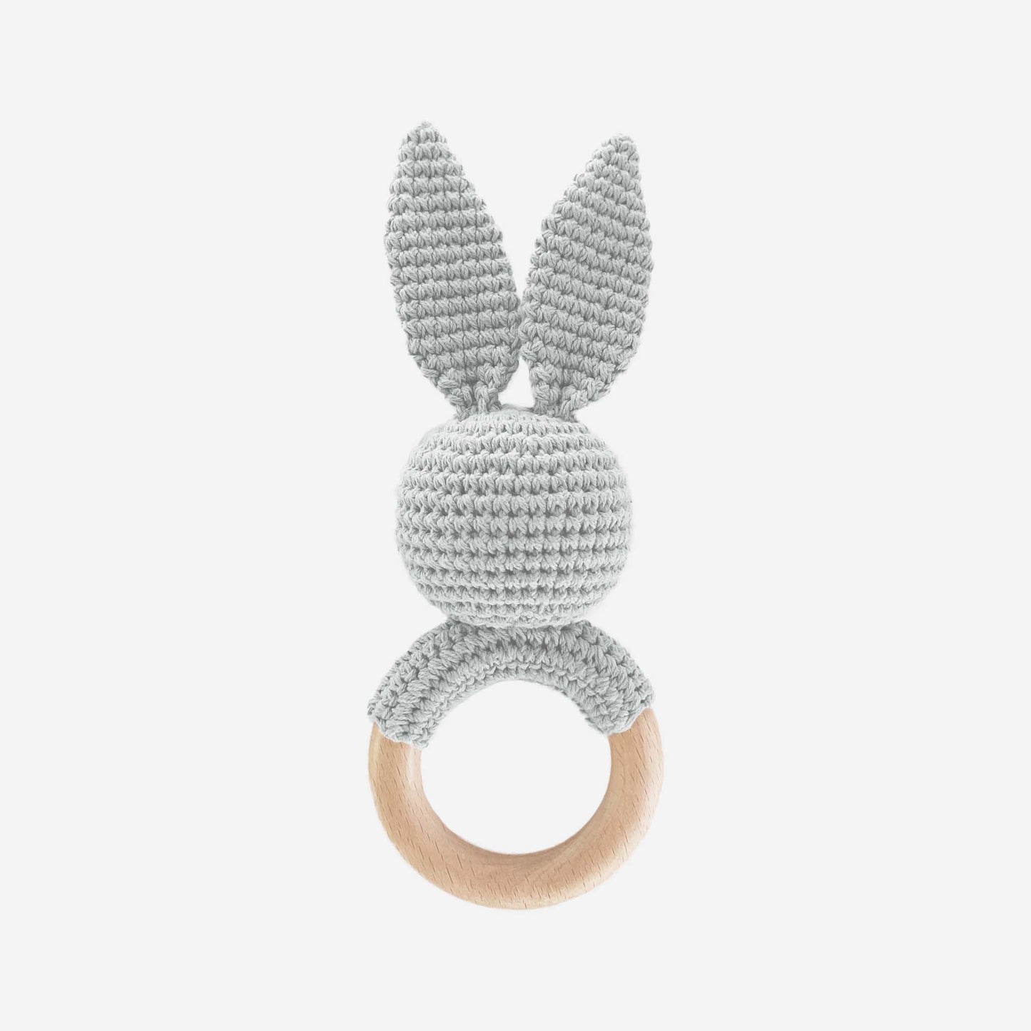 Cotton Crochet Blue Bunny Teether Rattle