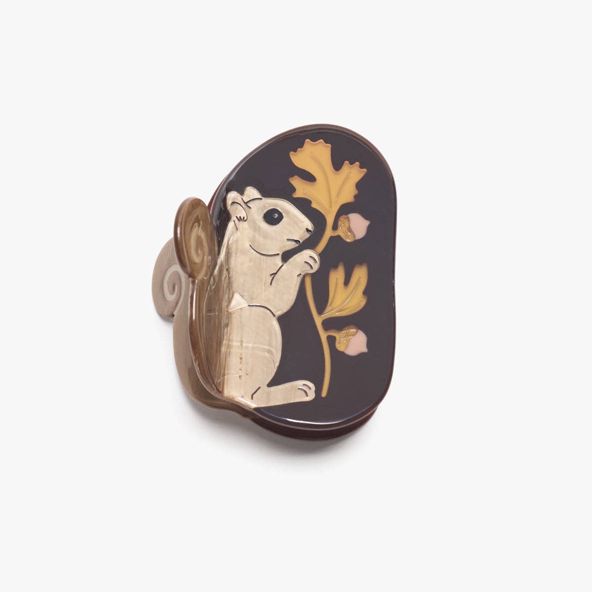 Oak Acorn Squirrel Autumn Harvest Hair Claw Clip