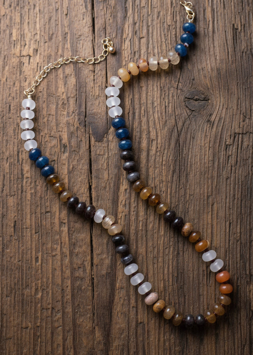 Agate Bead Necklace-Java