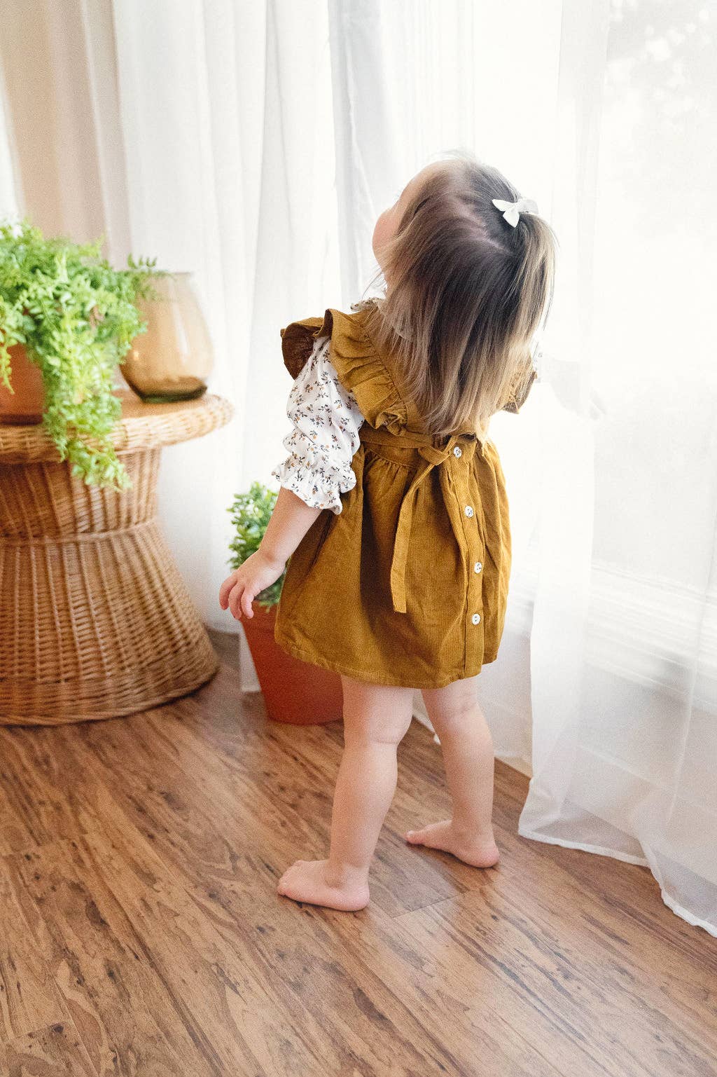Corduroy Pinafore Dress Set 6-12months
