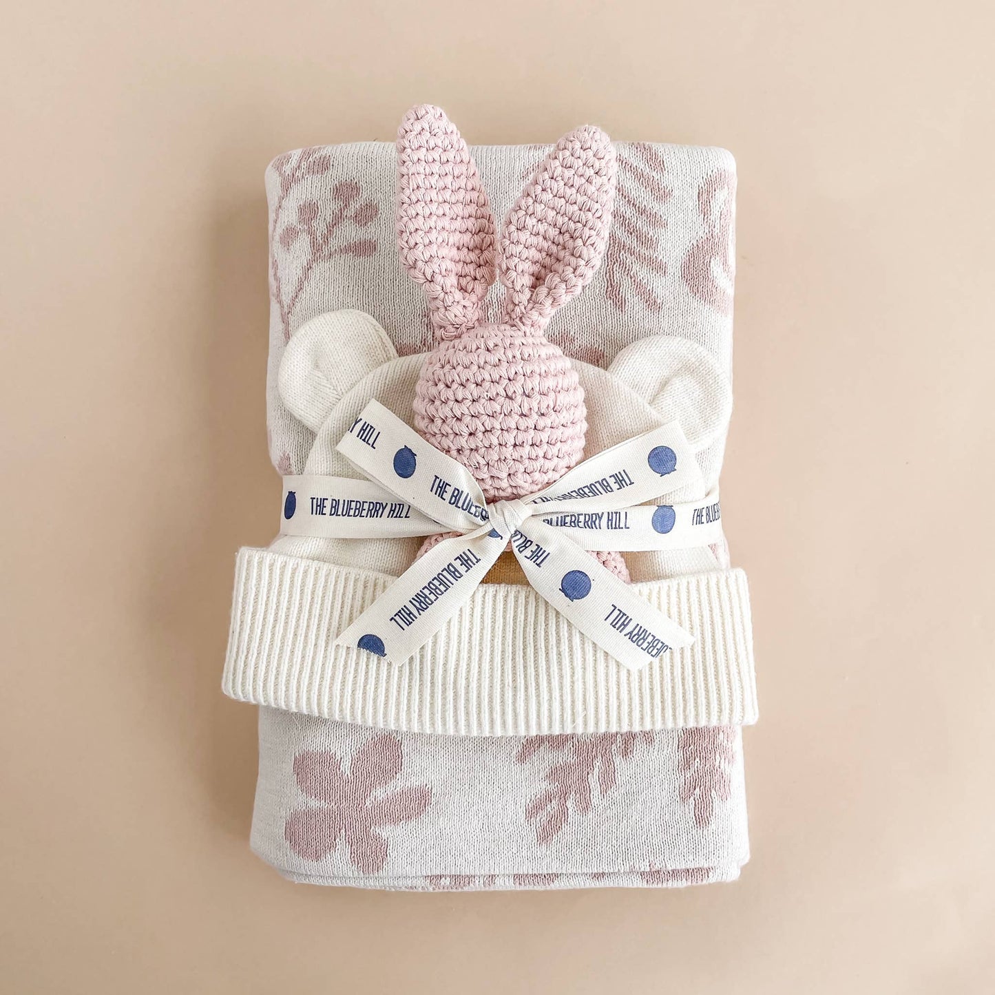 Cotton Crochet Pink Bunny Teether Rattle
