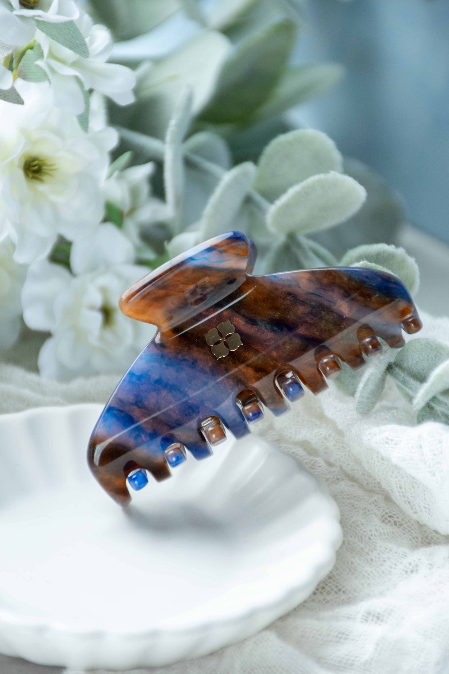 Mini Hair Claw -Blue Jasper