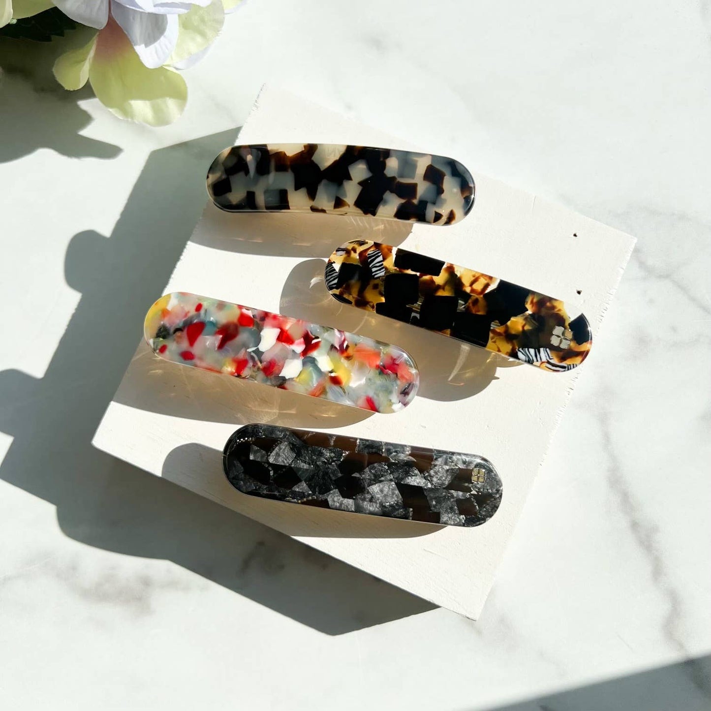 Oval Acetate Barrette-Assorted
