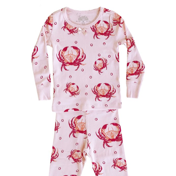 Pink Crab Cotton Pajamas