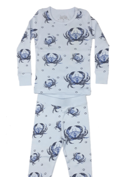 Blue Crab Cotton Pajamas