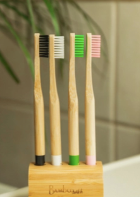 Bamboo Toothbrush Stand