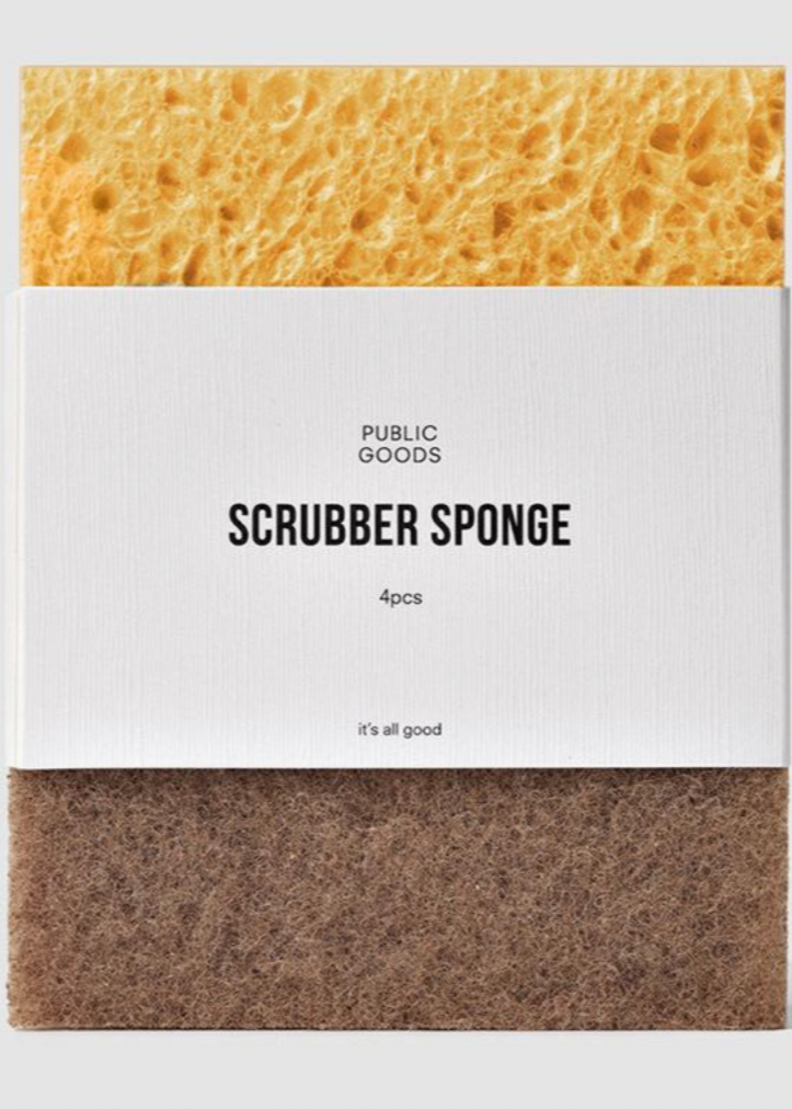 Walnut Scrubber Sponge 4 Count