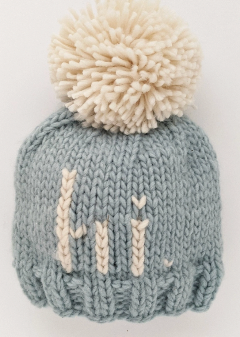 "Hi" Hand Knit Beanie