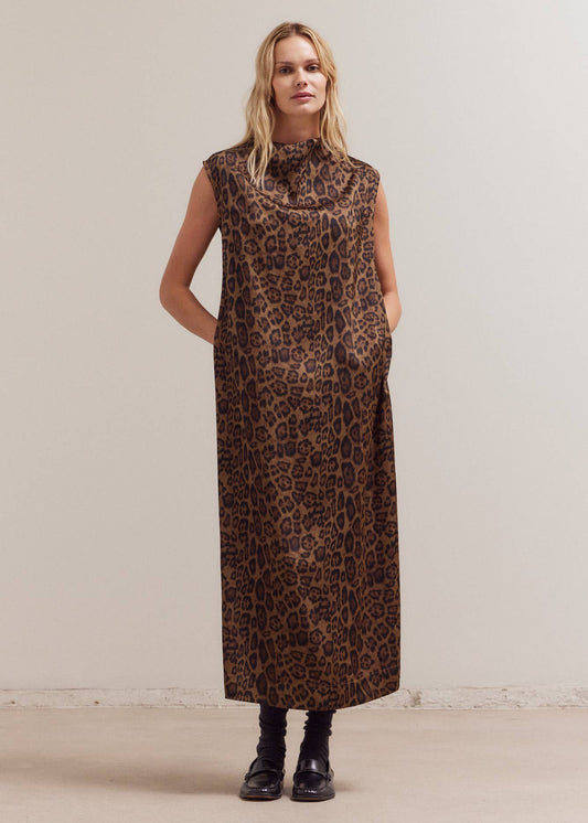 Leopard Mock Neck Dress