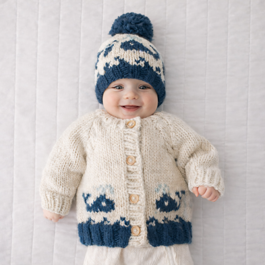 Whale Cardigan Sweater for Baby & Toddler: 12-18 months