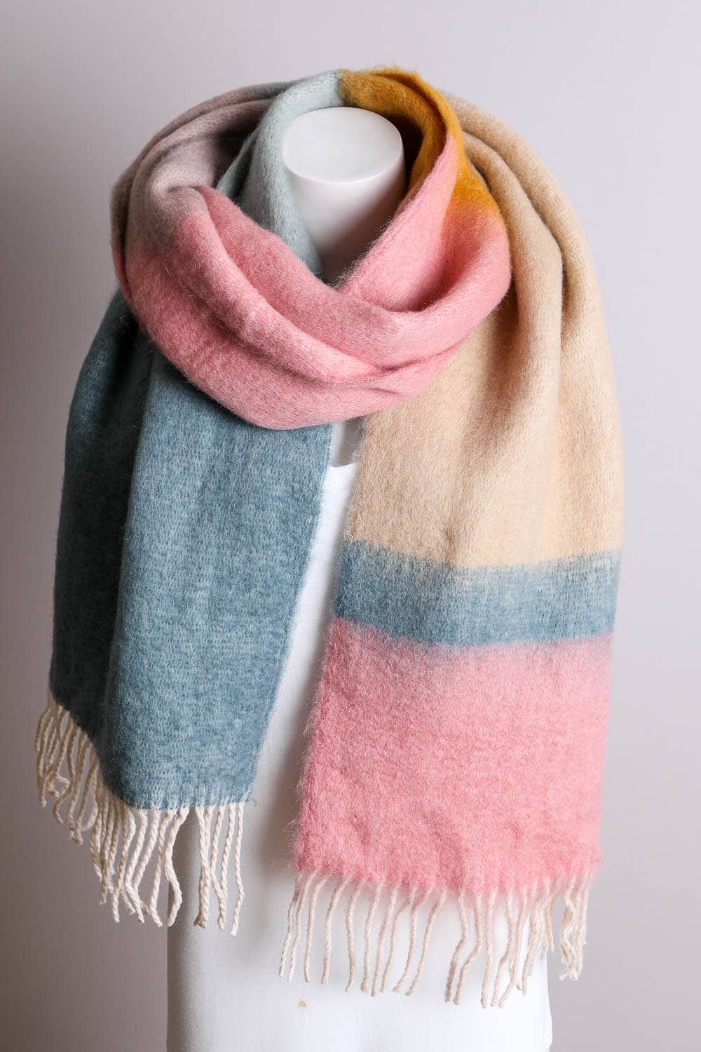 Color Block Soft Scarf