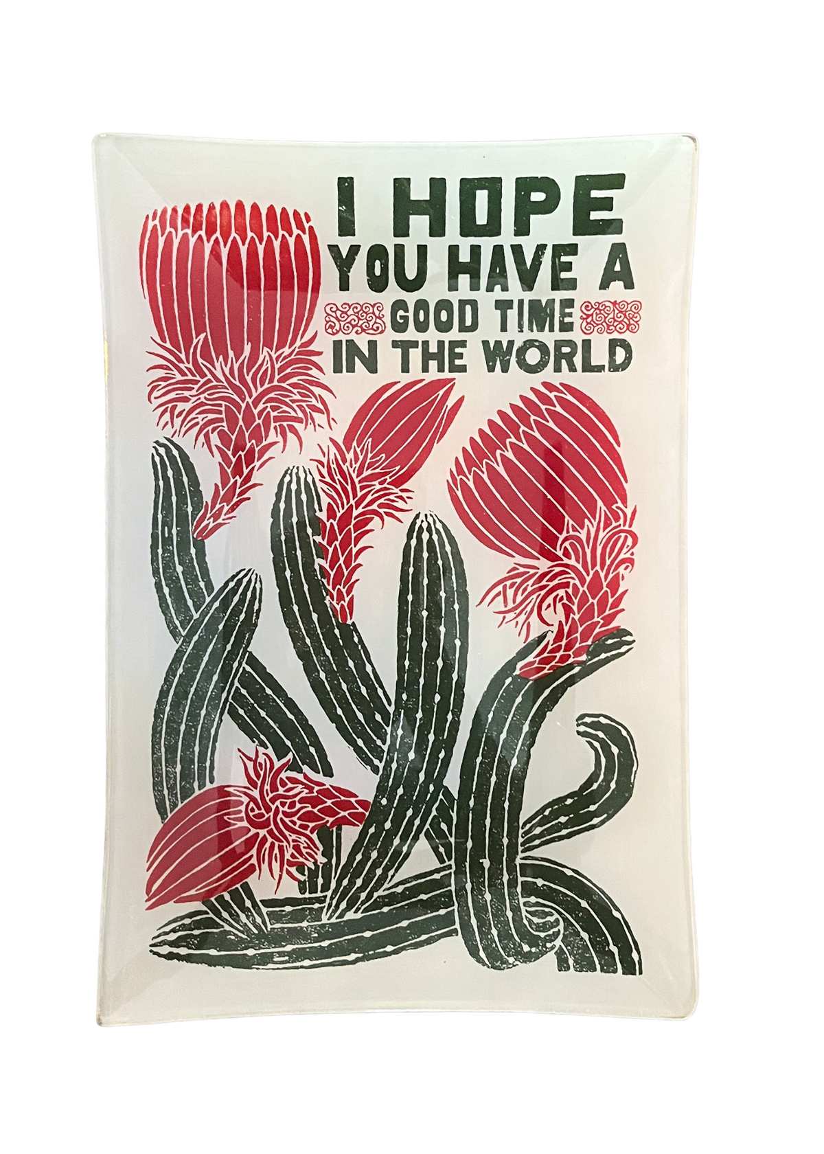 Good Time Large Rectangular Decoupage Plate