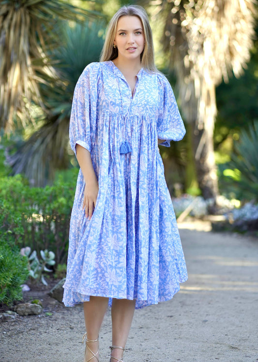 Mya Sky Blue Midi Dress