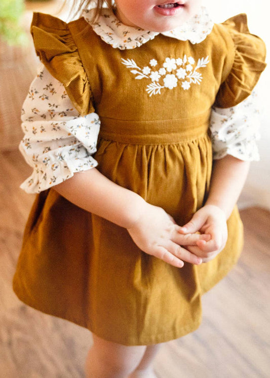 Corduroy Pinafore Dress Set 6-12months
