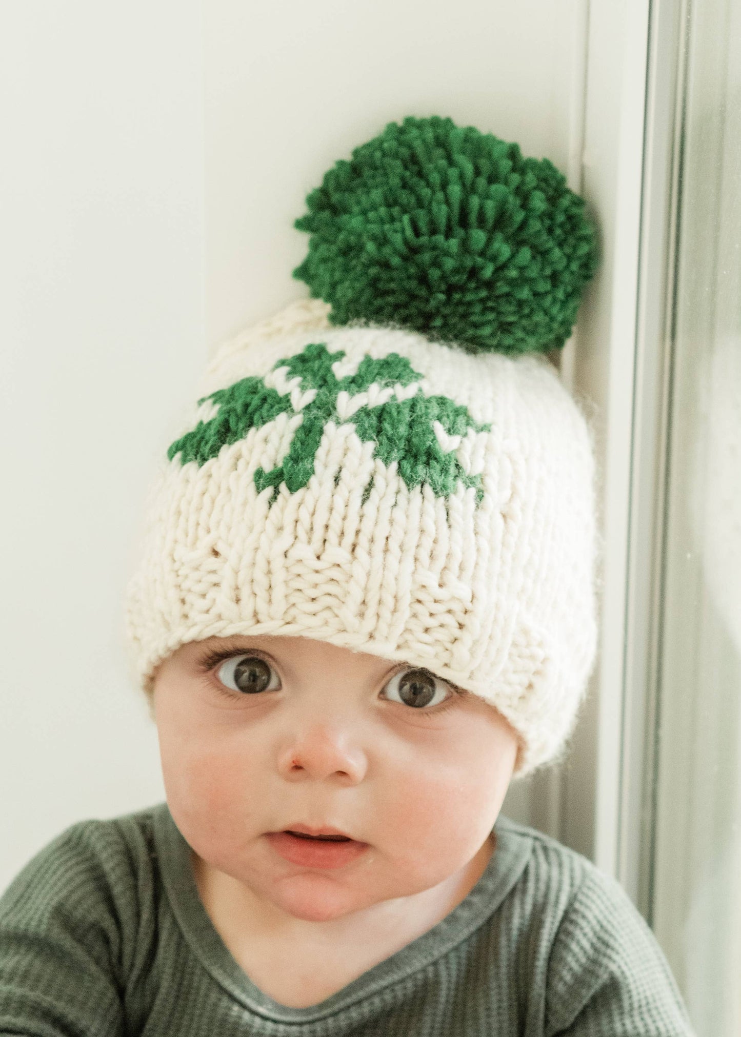 Shamrock St. Patrick's Day Hand Knit Beanie Hat