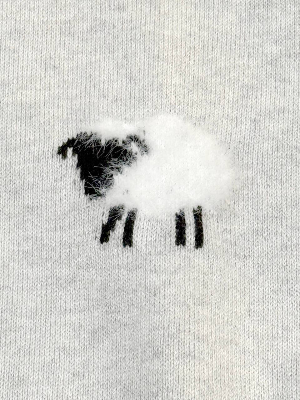 Furry Sheep Jacquard Knit Baby Jumpsuit