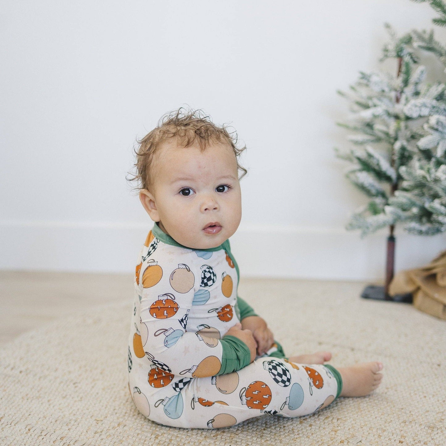 Christmas Ornament Bamboo Zippy Romper