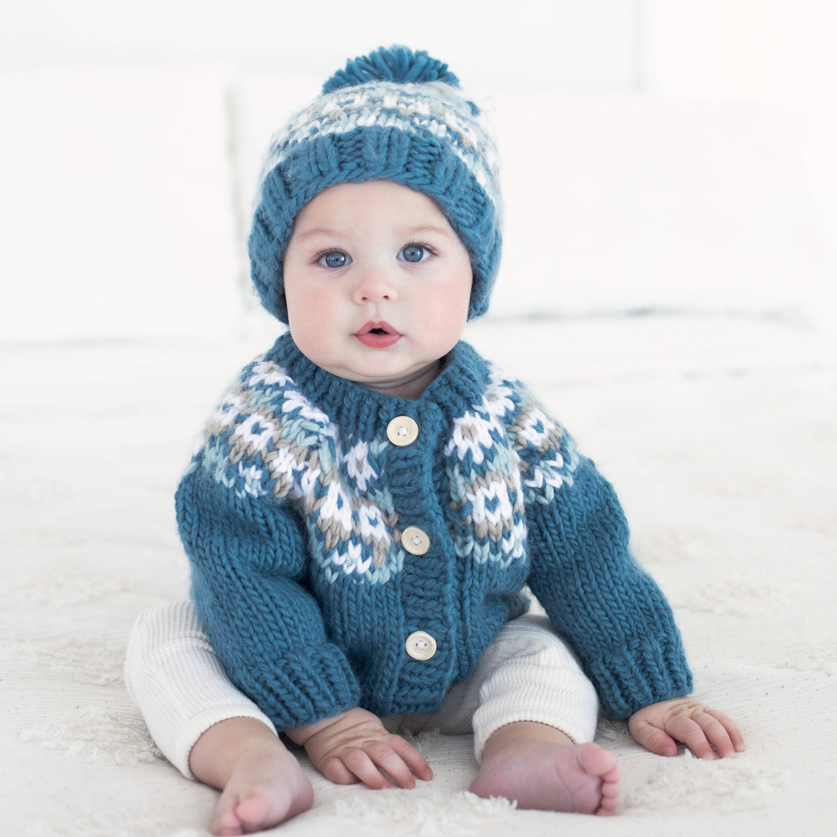 Fairisle Slate Cardigan Sweater for Baby & Toddler: 12-18 months