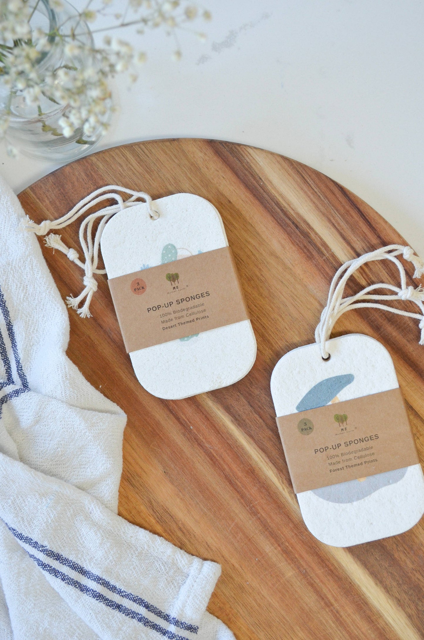 Pop Up Dish Sponges 3-Pack | Compostable + Zero Waste: Forest Collection