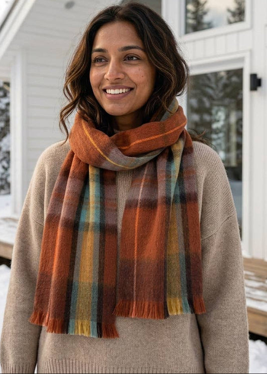 Autumn Tartan Alpaca Scarf