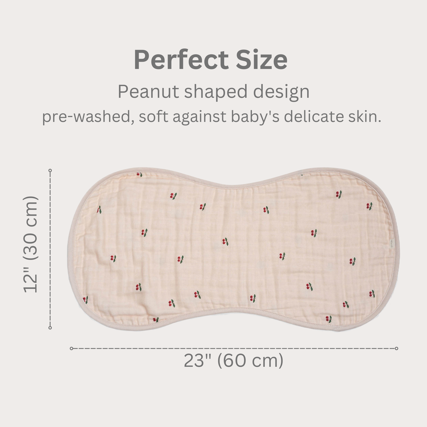 Bamboo Muslin Burp Cloth Set 2-Pack (Cherry-White)