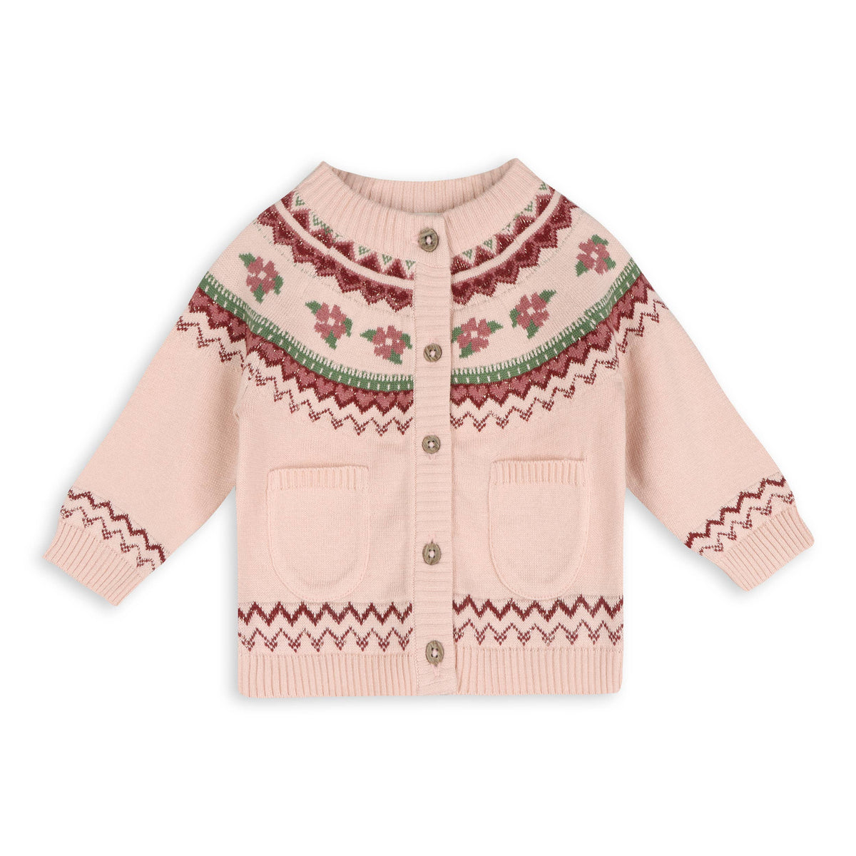 Lily Floral Fair Isle Knit Baby Cardigan