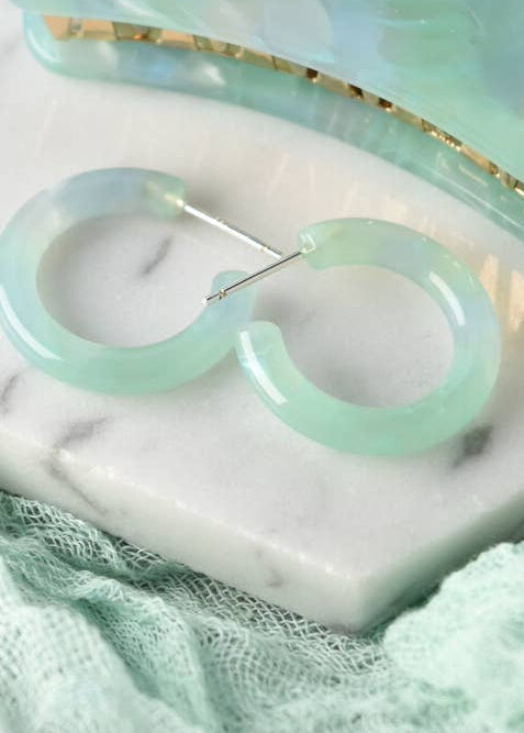 Lily Pad Mini Hoop Earrings