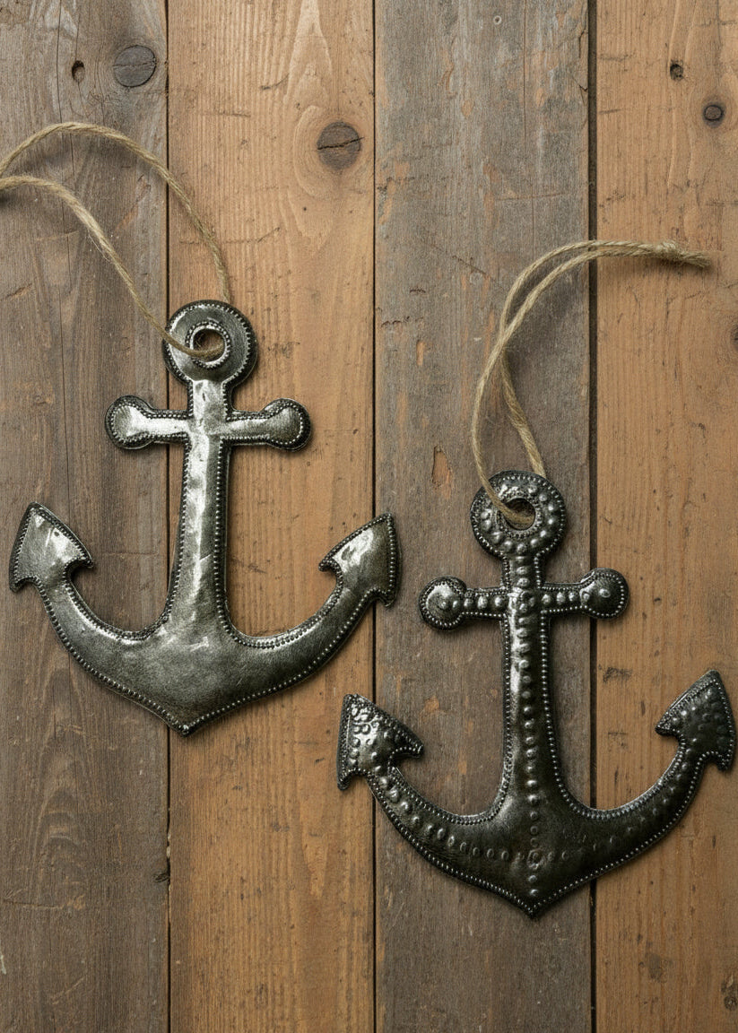 Anchor Metal Ornament Set
