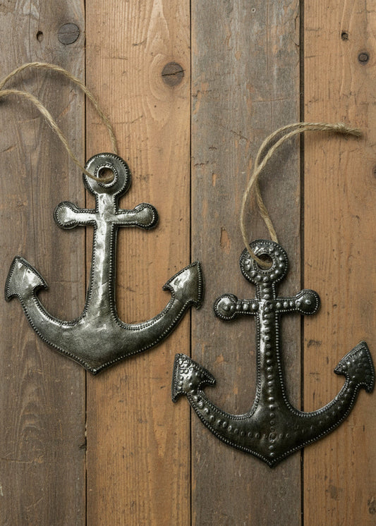 Anchor Metal Ornament Set