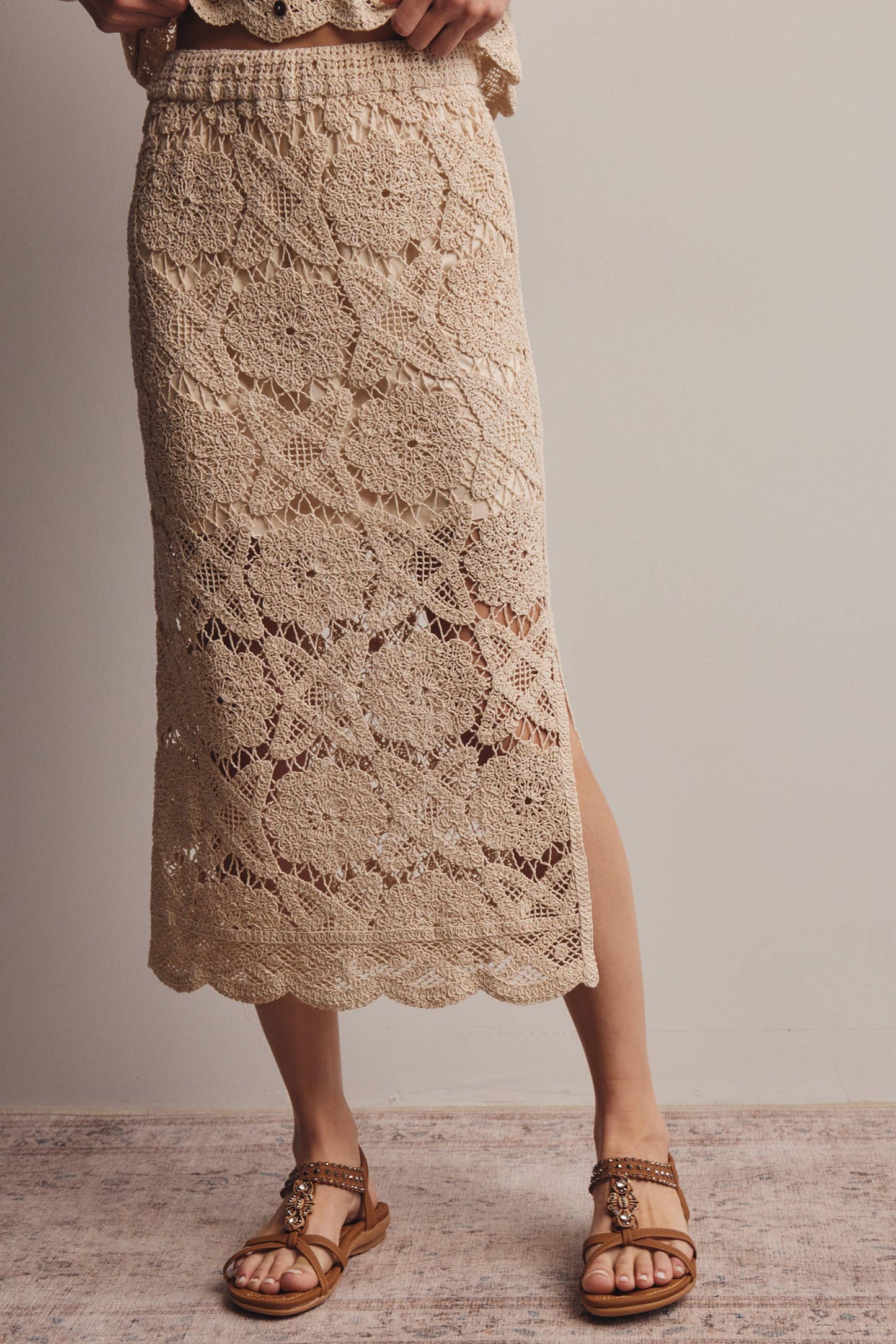 Julia Crochet Midi Skirt