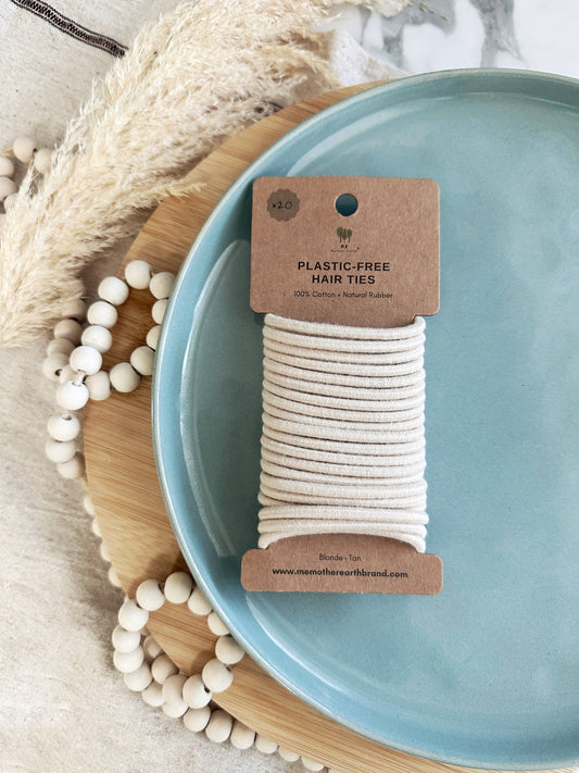 Cotton + Rubber Hair Ties: Blonde/Tan