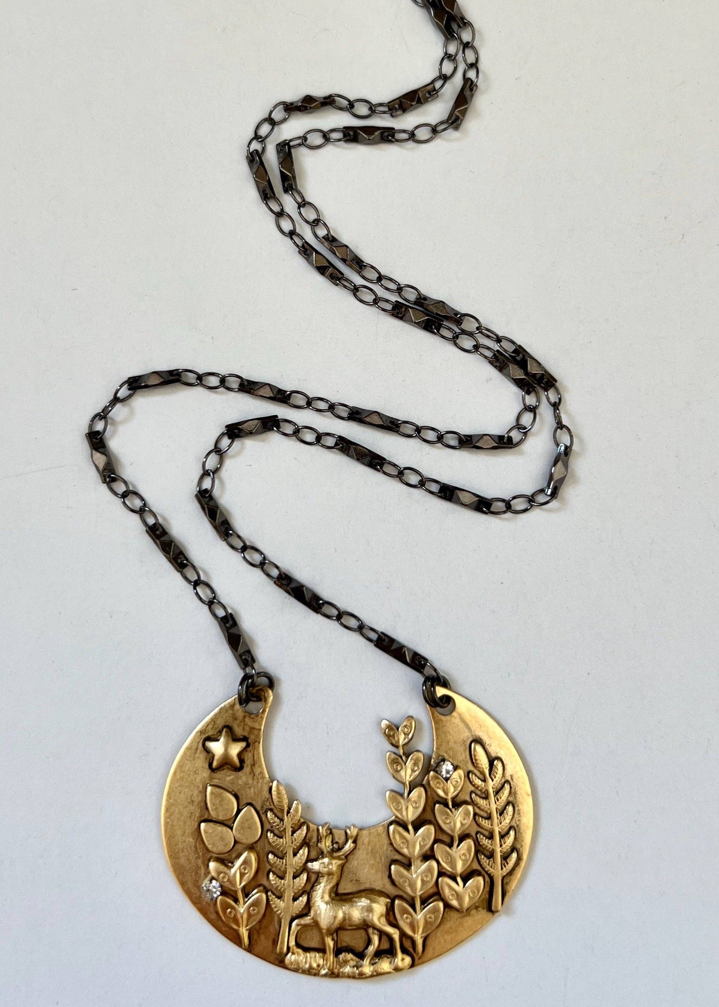 Allegra Necklace: Hematite chain
