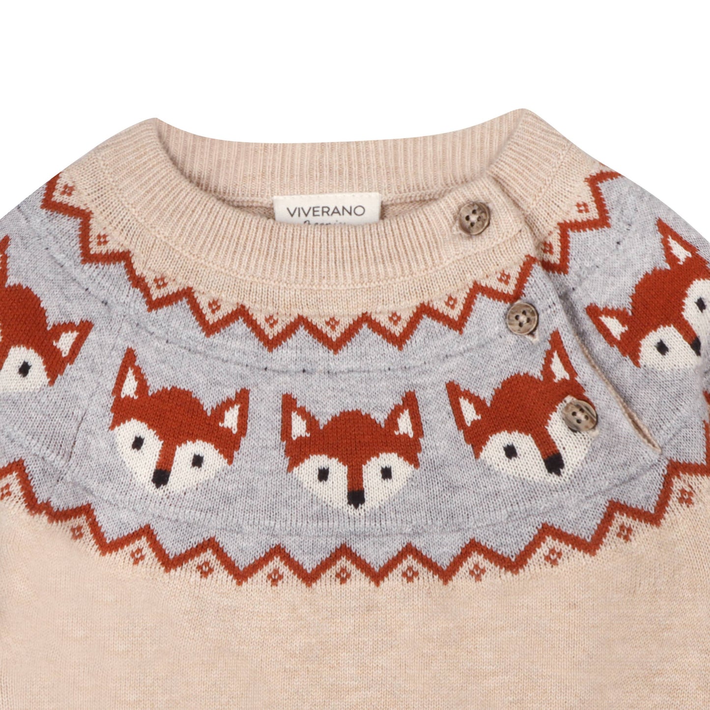 Fox Fair Isle Sweater Knit Baby Pullover
