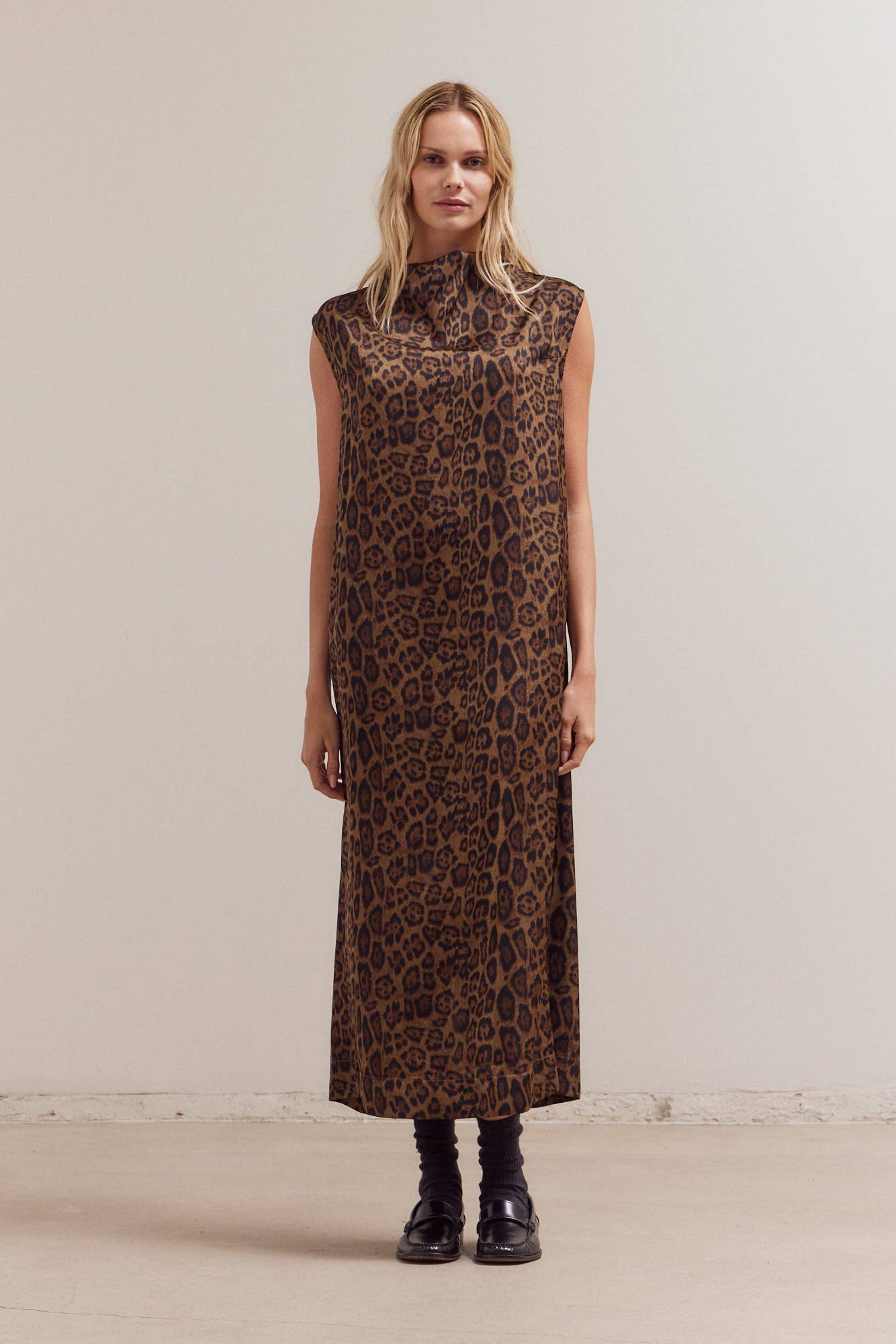 Leopard Mock Neck Dress