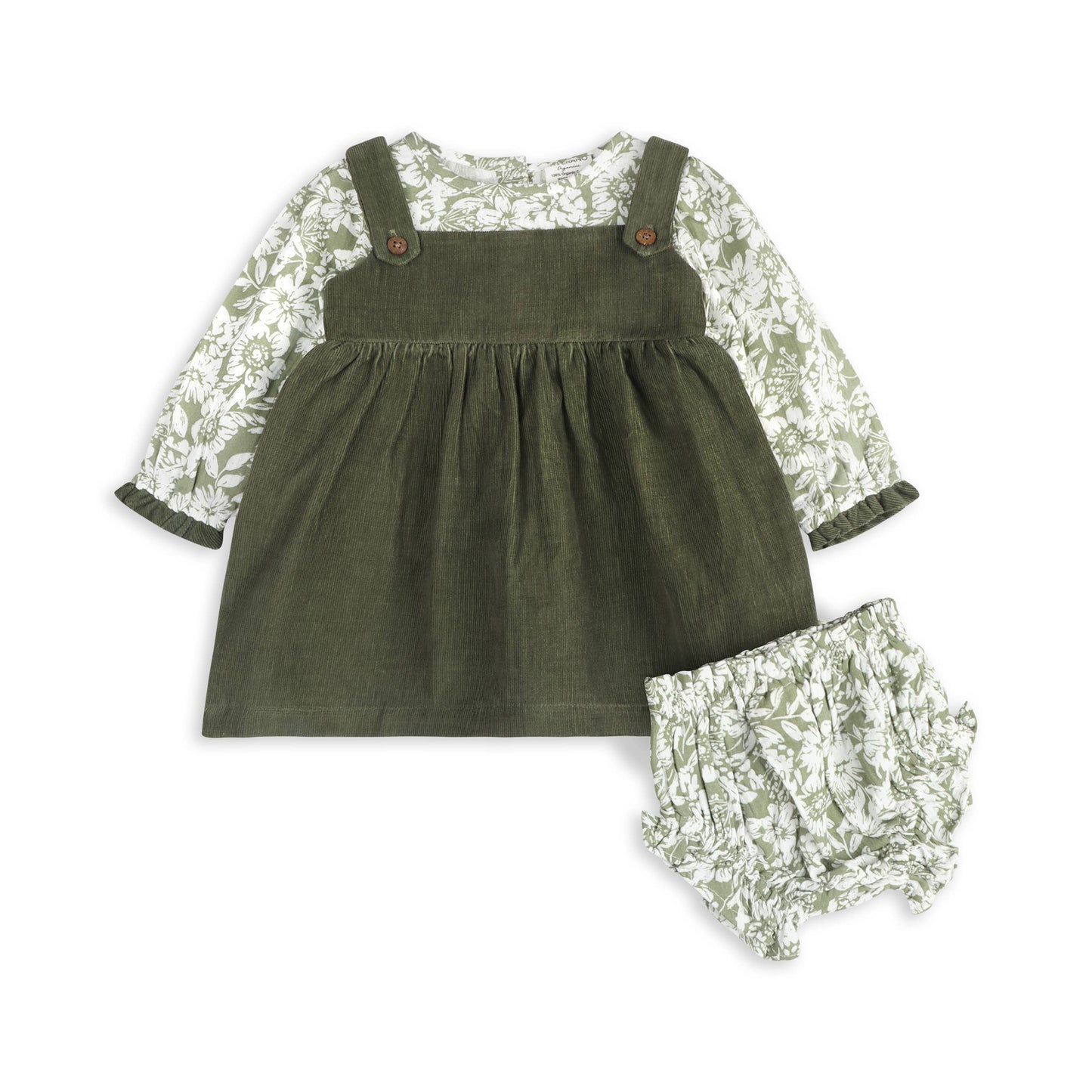 Lucille Corduroy Pinafore Baby Dress & Bloomer Set