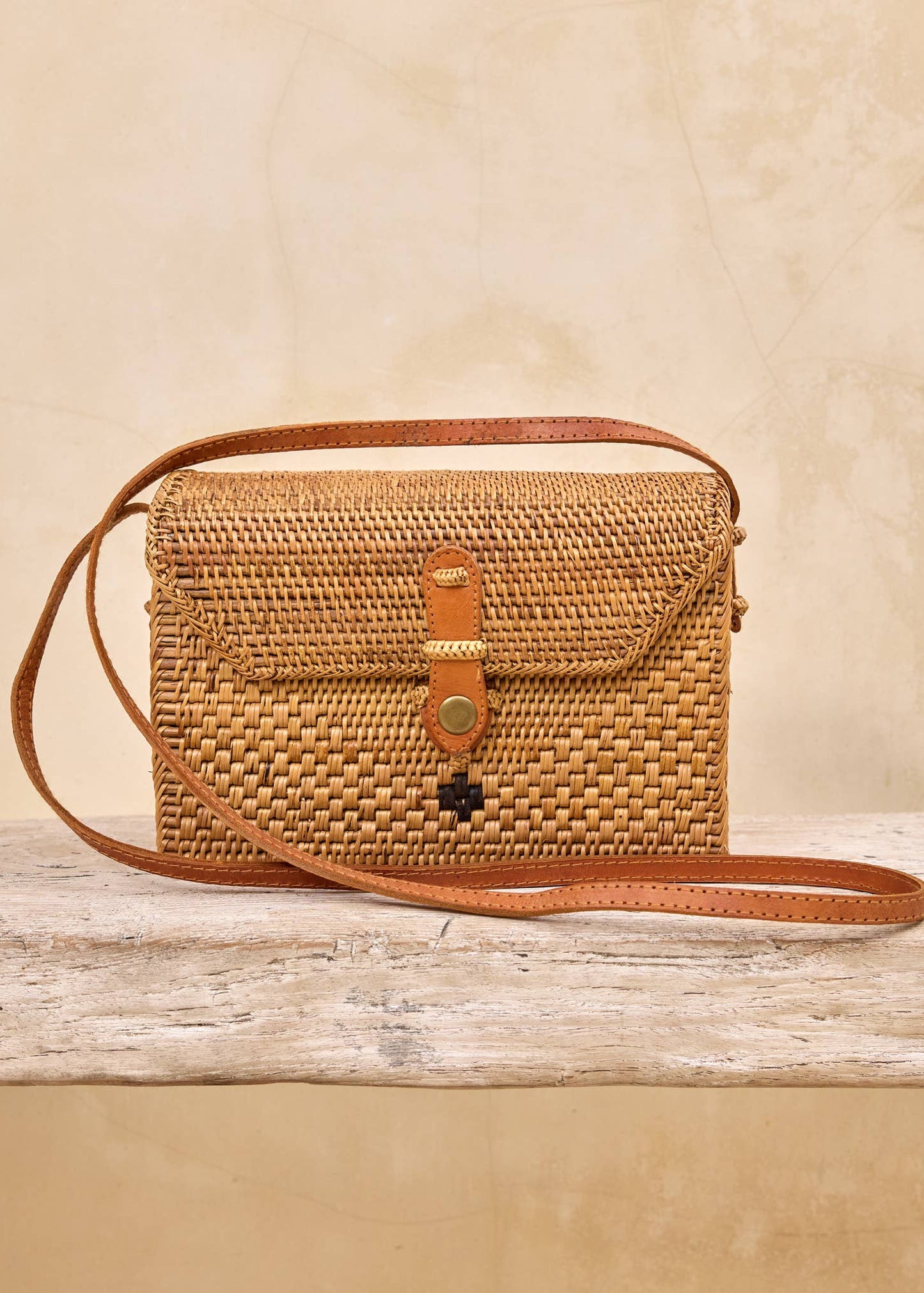 Rattan Box Crossbody Bag