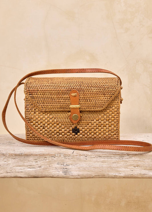Rattan Box Crossbody Bag