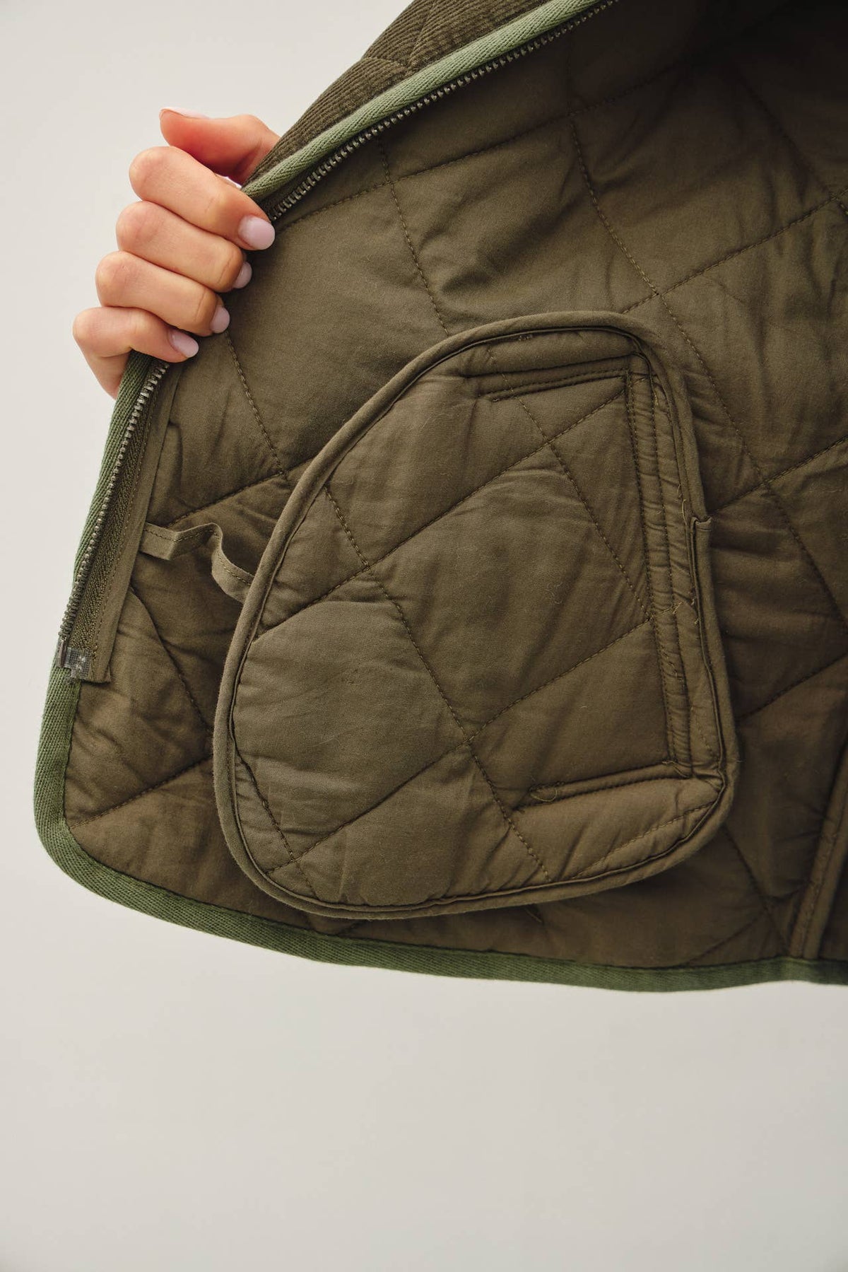 CORDUROY QUILTING CROPPED JACKET : TEA ROSE / L