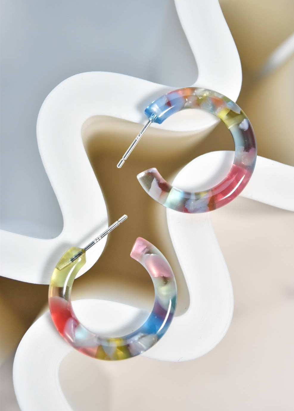 Sea Glass Mini Hoop Earrings