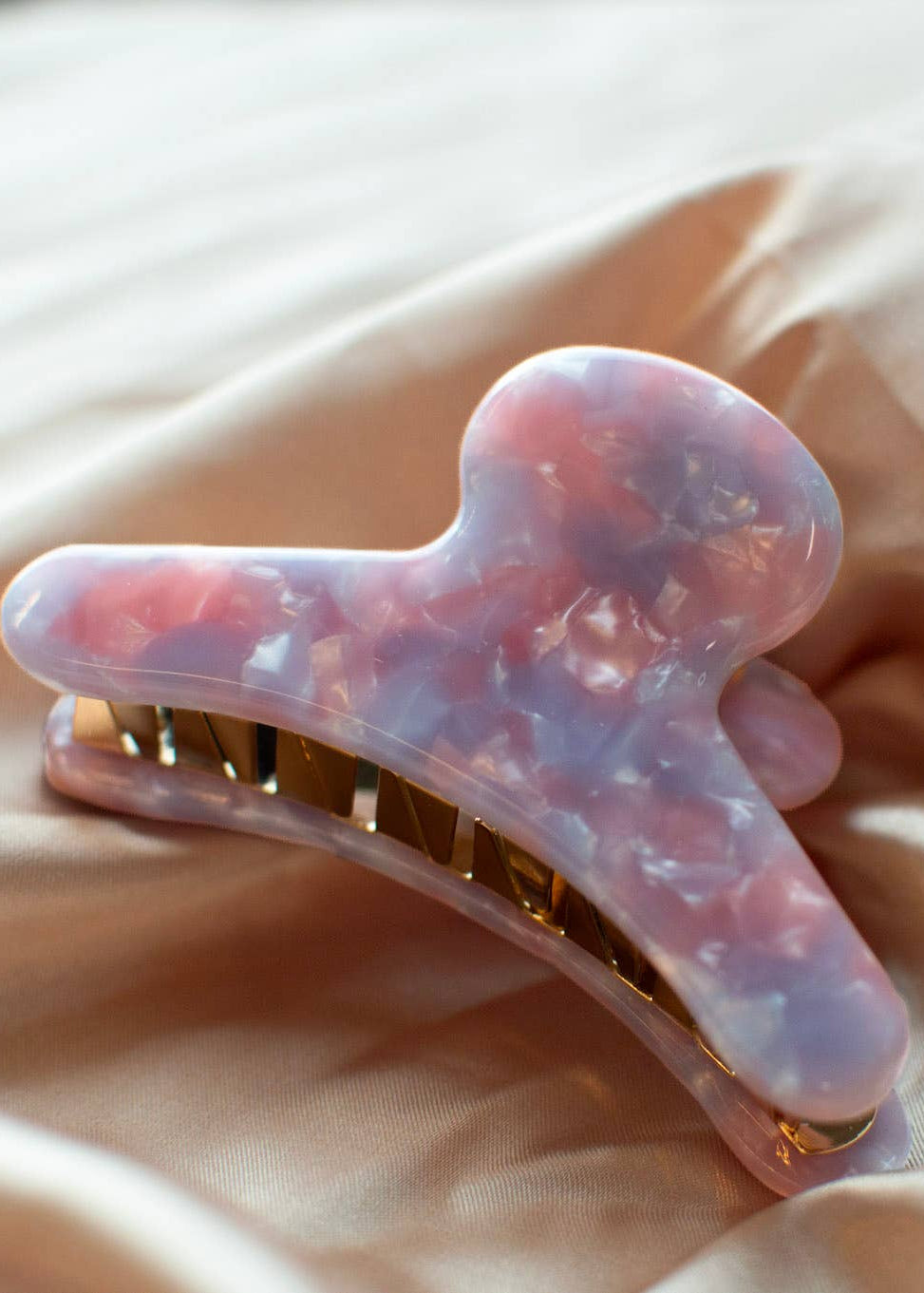 French Claw in Teresa |  Swirls of Pink Purple Shimmer