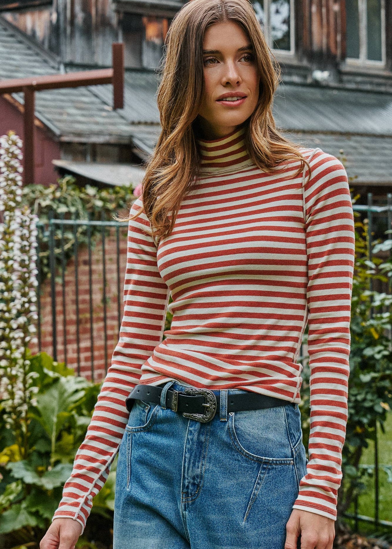 Jill Top-Rust Stripe