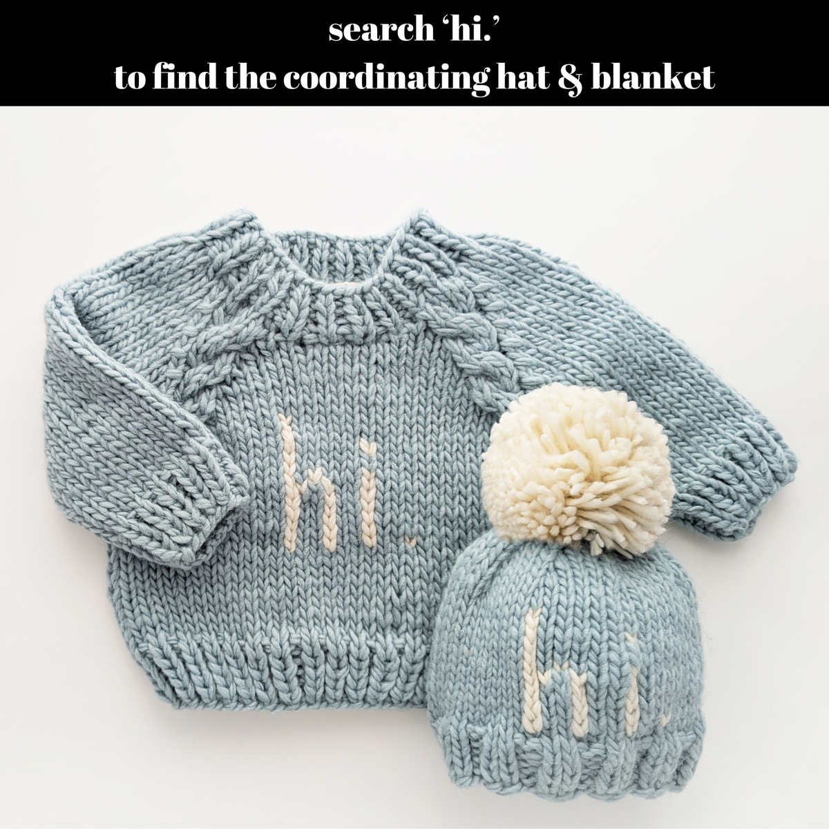 Hi. Surf Bllue Crew Neck Sweater Baby & Toddler: 0-6 months